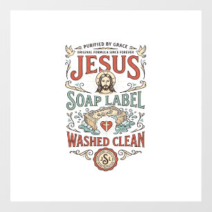 Jesus Zeep Label Gewassen Schoon Jezus Zeep Gewass Raamsticker
