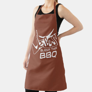 Jesus Zegen Deze BBQ Terracotta Schort