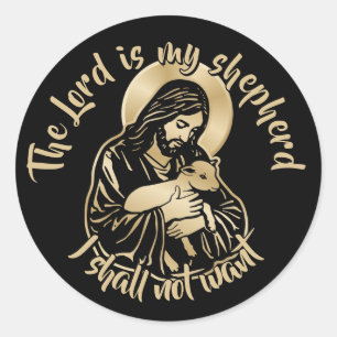 Jesus Zorgzame Herder Ronde Sticker