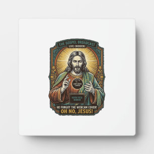 Jesus Zwart Scherm Vergeten Webcam Hoes Virtueel Fotoplaat