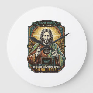 Jesus Zwart Scherm Vergeten Webcam Hoes Virtueel  Grote Klok