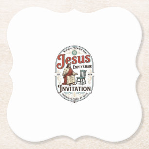 Jesusbijeenkomst lege stoel uitnodiging Jesus lege Kartonnen Onderzetters