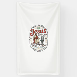 Jesusbijeenkomst lege stoel uitnodiging Jesus lege Spandoek