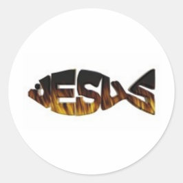 jesusfirefachtig ronde sticker