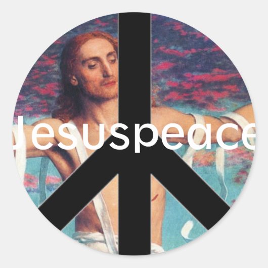 JESUSPEACE RONDE STICKER (Voorkant)