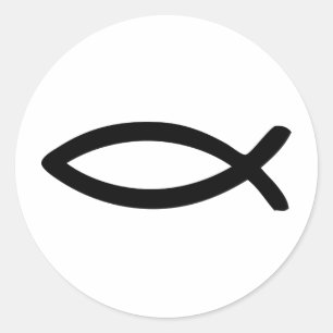 jesussymbool vis ronde sticker