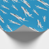 Jet Airplane Pattern Cadeaupapier (Hoek)
