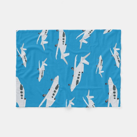 Jet Airplane Pattern Fleece Deken (Voorkant (Horizontaal))