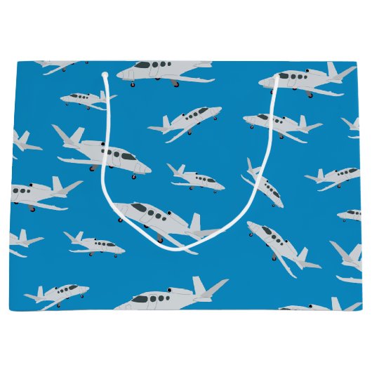 Jet Airplane Pattern Groot Cadeauzakje (Voorkant)