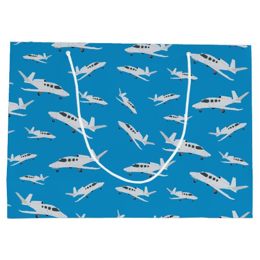 Jet Airplane Pattern Groot Cadeauzakje (Achterkant)