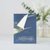 Jet Away reisposter. Briefkaart (Staand voorkant)