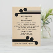 Jet Black Deco Chic Wedding Invitation (Debout devant)