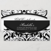 Jet Black Holiday Gift Certificate Classy Damask (Voorkant / Achterkant)