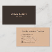 Jet Black Modern Minimalistisch Visitekaartje (Voorkant / Achterkant)