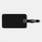 Jet Black QR CODE Aangepast Bagagelabel (Achterkant horizontaal)
