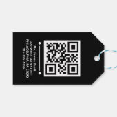 Jet Black QR CODE op maat Cadeaulabel (Voorkant (Horizontaal))