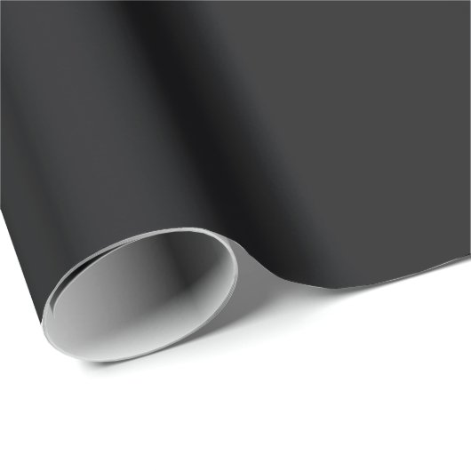 Jet Black Solid Color Cadeaupapier (Rol Hoek)