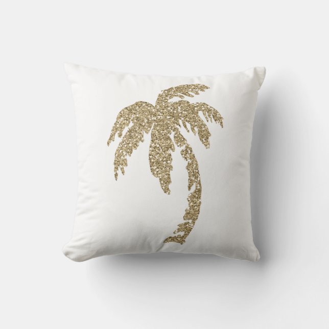 Jet blanc de coussin de coussin de palmier (Recto)