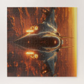Jet d'après-feu au coucher du soleil - Puzzle aéro (Horizontal)