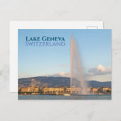 Jet d'Eau Genève Briefkaart van de waterfontein (Voorkant / Achterkant)