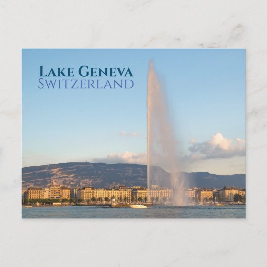 Jet d'Eau Genève Briefkaart van de waterfontein (Voorkant)