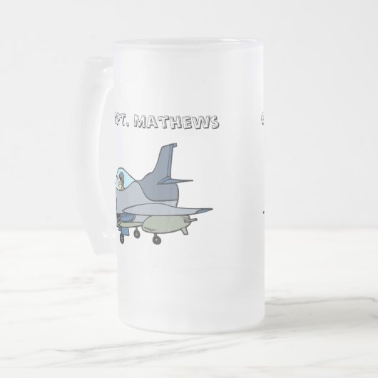 Jet en piloot matglas bierpul (Voorkant links)