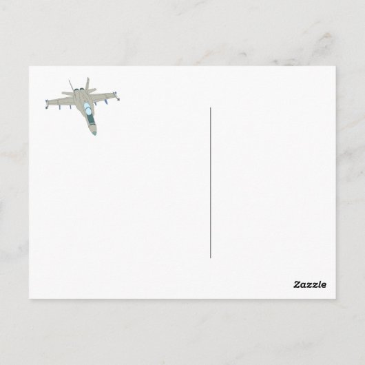 Jet Fighter F18 Hornet Design Briefkaart (Achterkant)