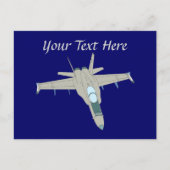 Jet Fighter F18 Hornet Design Briefkaart (Voorkant)