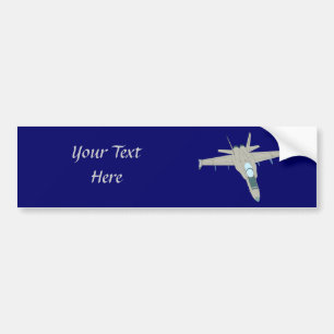 Jet Fighter F18 Hornet Design Bumpersticker