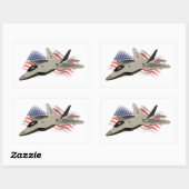 Jet Fighter Rechthoekige Sticker (Vel)