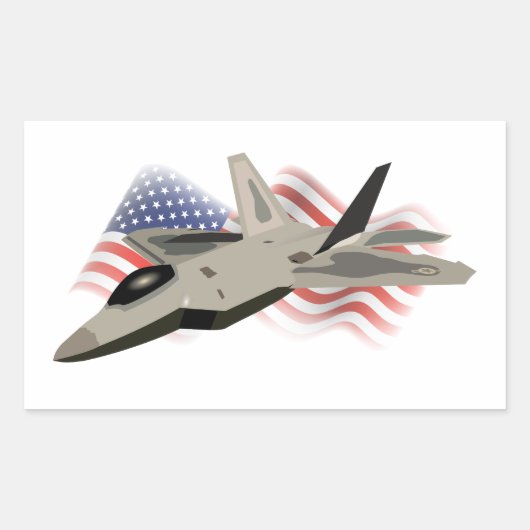 Jet Fighter Rechthoekige Sticker (Voorkant)