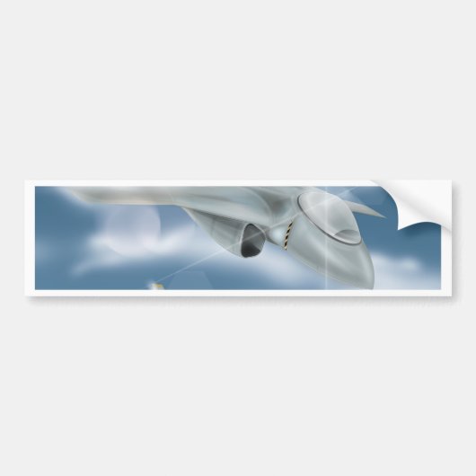 Jet Fighter Vliegtuig Bumpersticker (Voorkant)