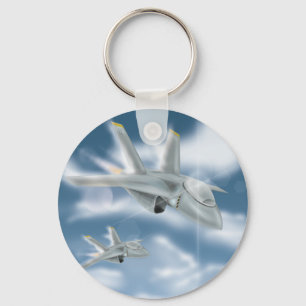 Jet Fighter Vliegtuig Sleutelhanger
