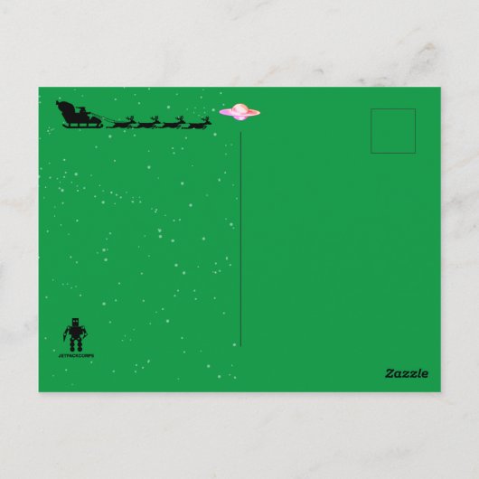 Jet Pack Kerstmis Briefkaart (Achterkant)