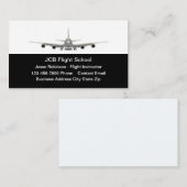 Jet Plan Vols Cartes de visite thématiques (Devant / Derrière)