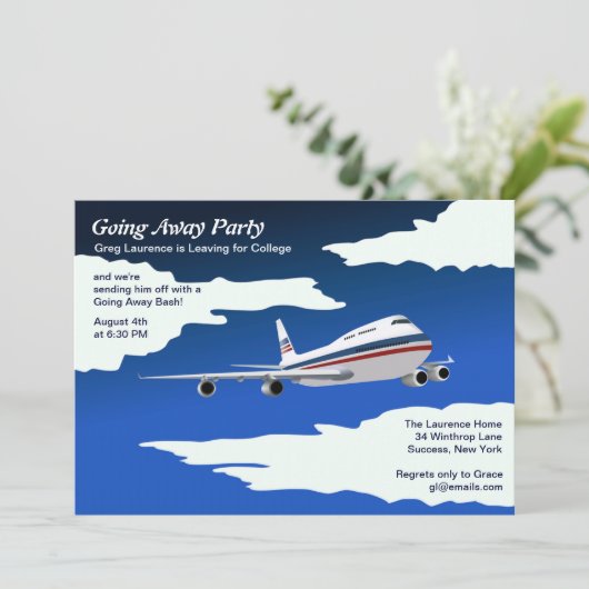 Jet Plane Abandon Invitation De Fête (Debout devant)