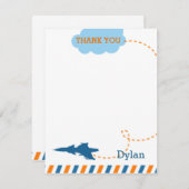 Jet Plane - Hartelijk dank - Fighter Plane Bedankkaart (Voorkant / Achterkant)