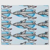 Jet Plane Wrapping Paper Cadeaupapier (Vlak)
