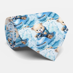 Jet Ski Blauwe Teddyshirt Stropdas