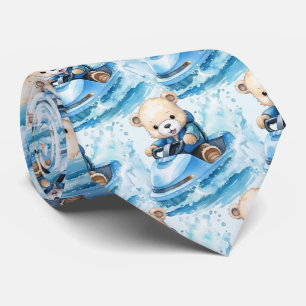 Jet Ski Blue Teddy Bear Stropdas