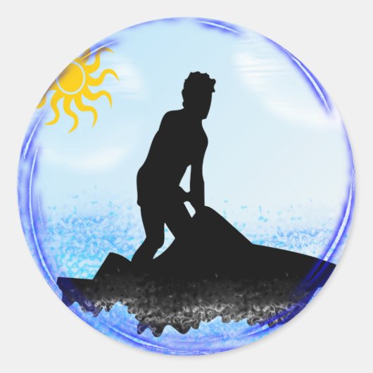 Jet Ski Dreams Ronde Sticker (Voorkant)