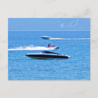 Jet Ski en boten in de oceaan Briefkaart
