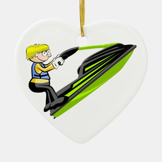 Jet ski fan keramisch ornament (Voorkant)