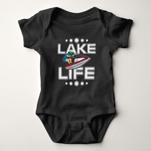 Jet Ski Gift Lake Life Beach Holiday Funny Jetski Romper (Voorkant)