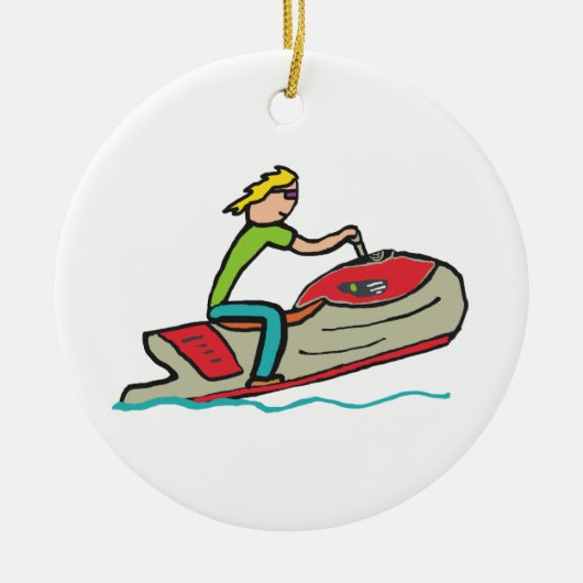 Jet Ski Keramisch Ornament (Voorkant)
