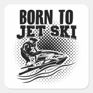 Jet Ski   Motorboot Jet Boat Hobby Zee Gift Idee Vierkante Sticker