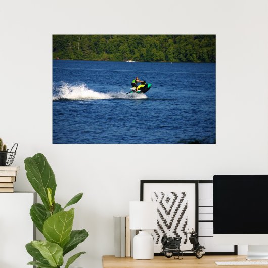 Jet Ski op het Poster van het meer (Thuiskantoor)