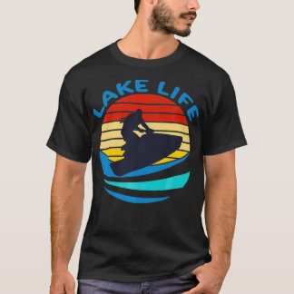Jet Ski Rider Lake Life Retro Sunset Summe T-shirt