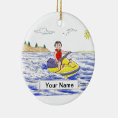 Jet Ski Rider - Vrouw Keramisch Ornament (Rechts)