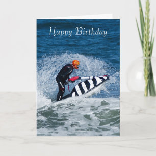 jet ski sports d'anniversaire carte de voeux